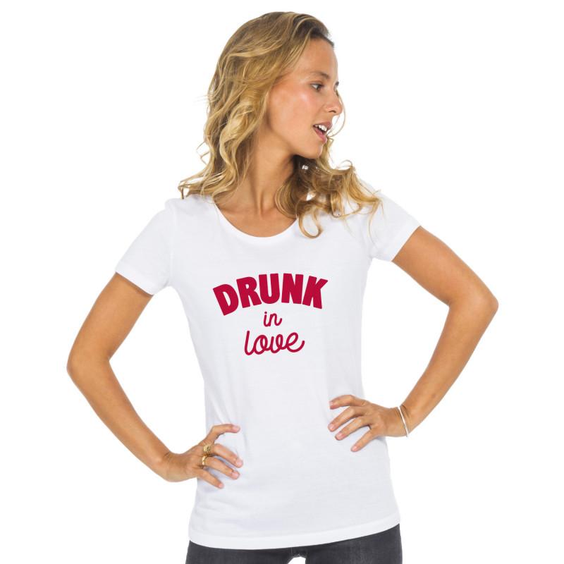 T-shirt Femme - DRUNK IN LOVE S bianco