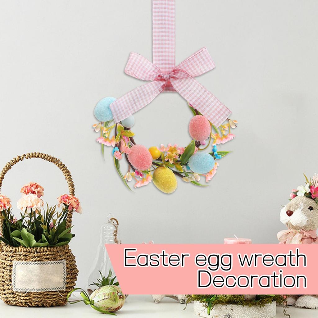 Miniature Easter Wreath, Suitable For Kitchen Cabinets, Miniature Spring Artificial Easter Egg Wreath.