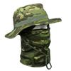 Camouflage Fischerhut mit Gesichtsmaske 2er Set Outdoor Taktischer Anglerhut Sommer Sonnenschutz für Wandern Training