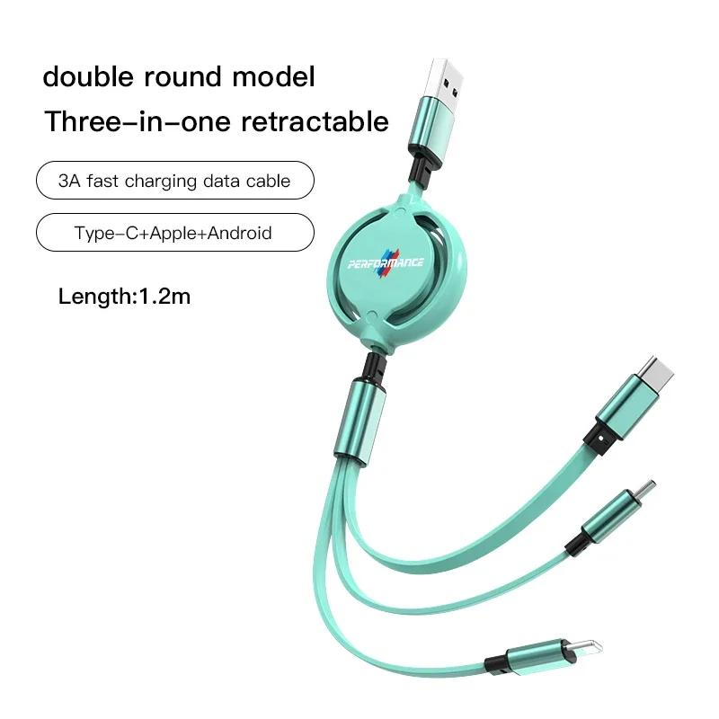 XWQP2 Car Sticker For BMW Car 3-in-1 Telescopic Data Cable Phone Ipad Charger For BMW E46 E90 E60 F30 F10 E39 i3 i4 X1 X2 X3 X5 X4 X6
