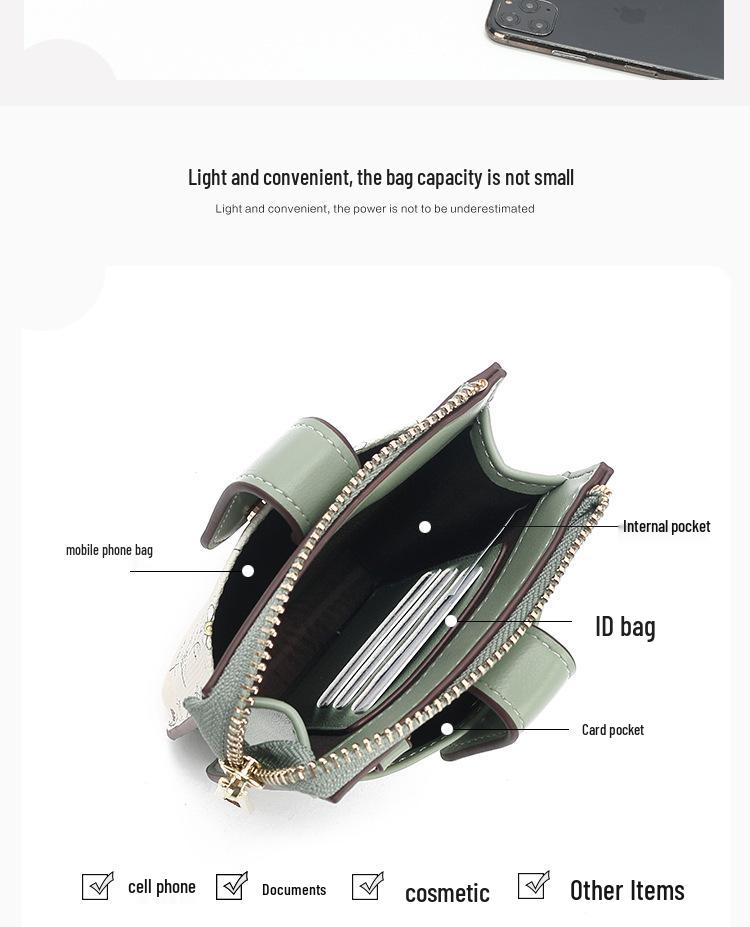 New Women's Stylish Coin Purse & Phone Bag: Summer Shoulder and Crossbody Messenger with Sweet Print
