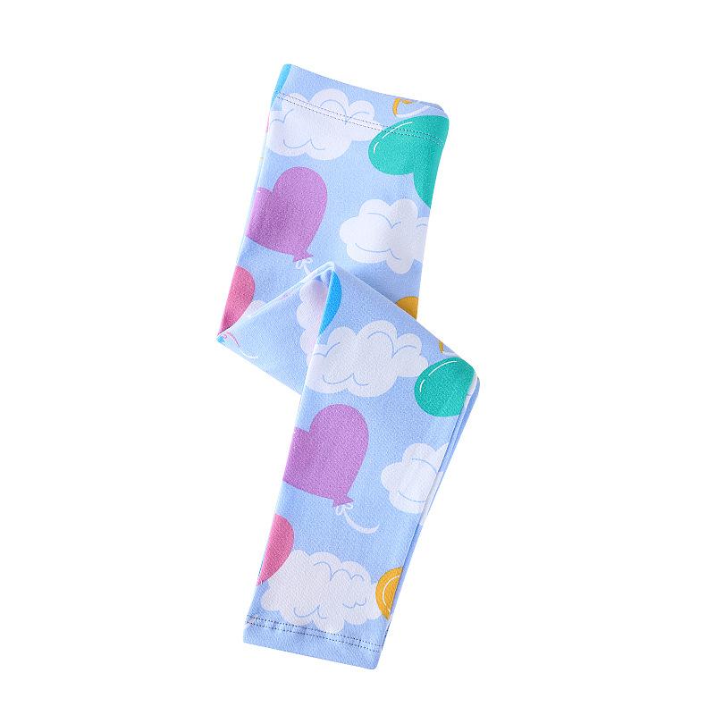 Girls Bottoming Trousers Elastic Spring And Autumn New Love Pattern Trousers Children Little Girl Baby Slim Bottoming Trousers