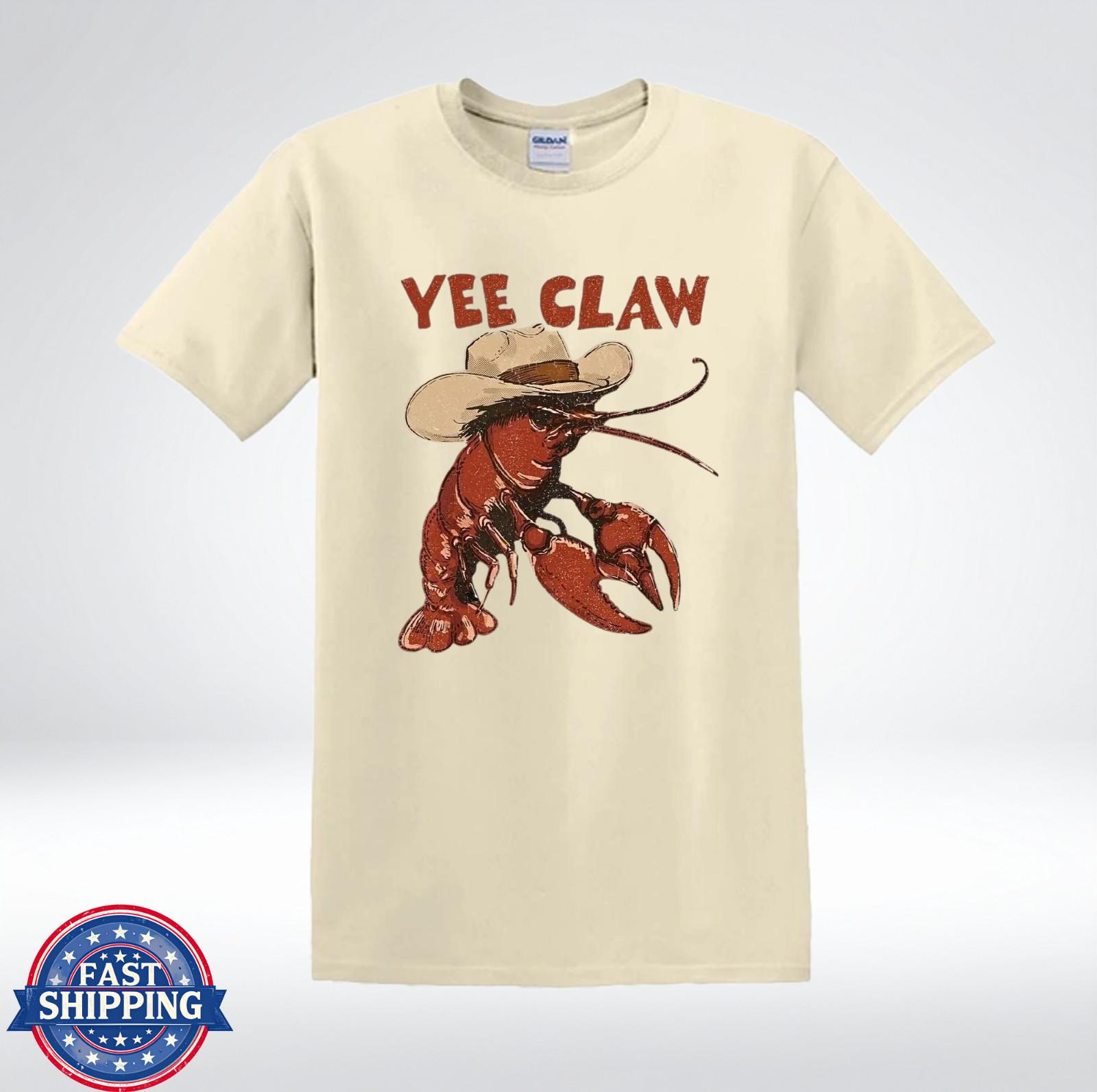 Yee Claw Lobster Cowboy Shirt Funny Western Seafood Pun T-Shirt XXXL