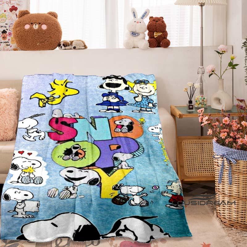 New Comic-Themed Snoopy Flannel Blanket — Ultra-Soft, Warm, and Plush Throw — Perfect for Home, Bedroom, Bed, Sofa, and Travel