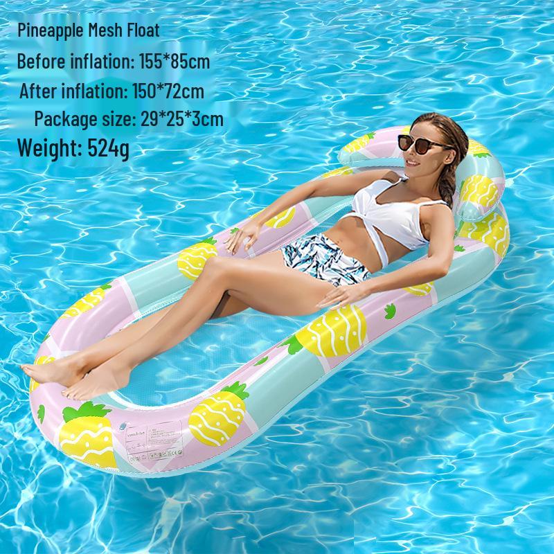 Aufblasbares Sommer-PVC-Schwimmbett mit Sonnenschutz und Rückenlehne