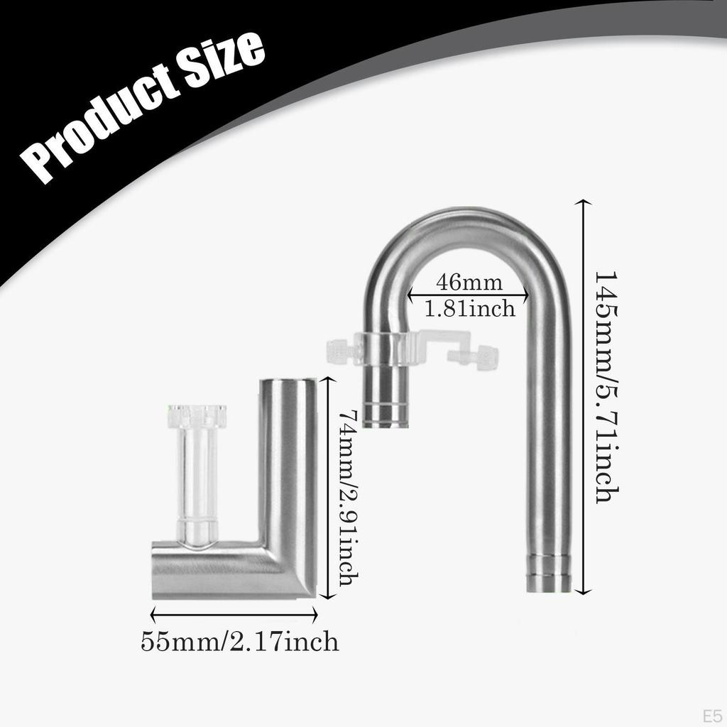 Connecteur de Tube d'Aquarium pour Aquarium, Tube Lys d'Eau, Écumeur d'Huile en Acier Inoxydable, Assemblage Facile,