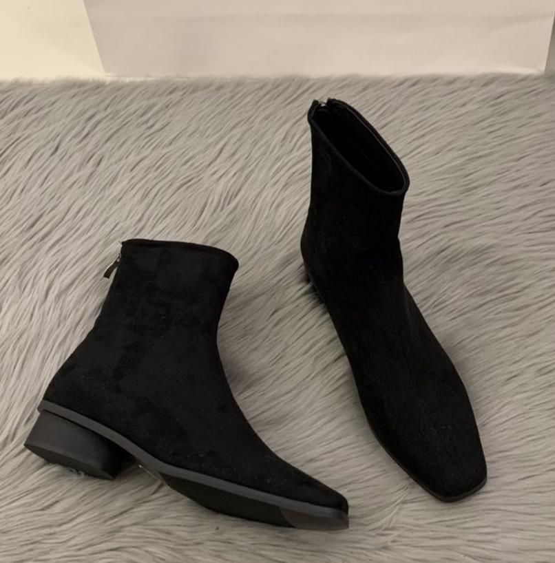 

Модные Высококачественные Ботинки Женские До Середины Икры Модные Современные Ботинки на Молнии Сзади Женские Горячая Распродажа Однотонная Обувь Женская Ботильоны Женские Ботинки Женские 40