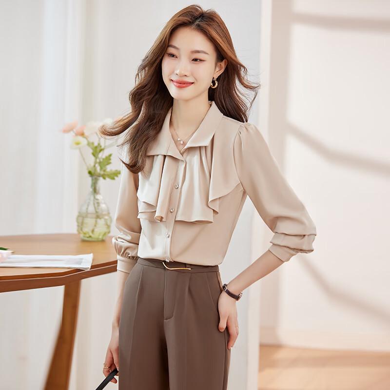 Women's French Retro Ruffled Commuter Shirt