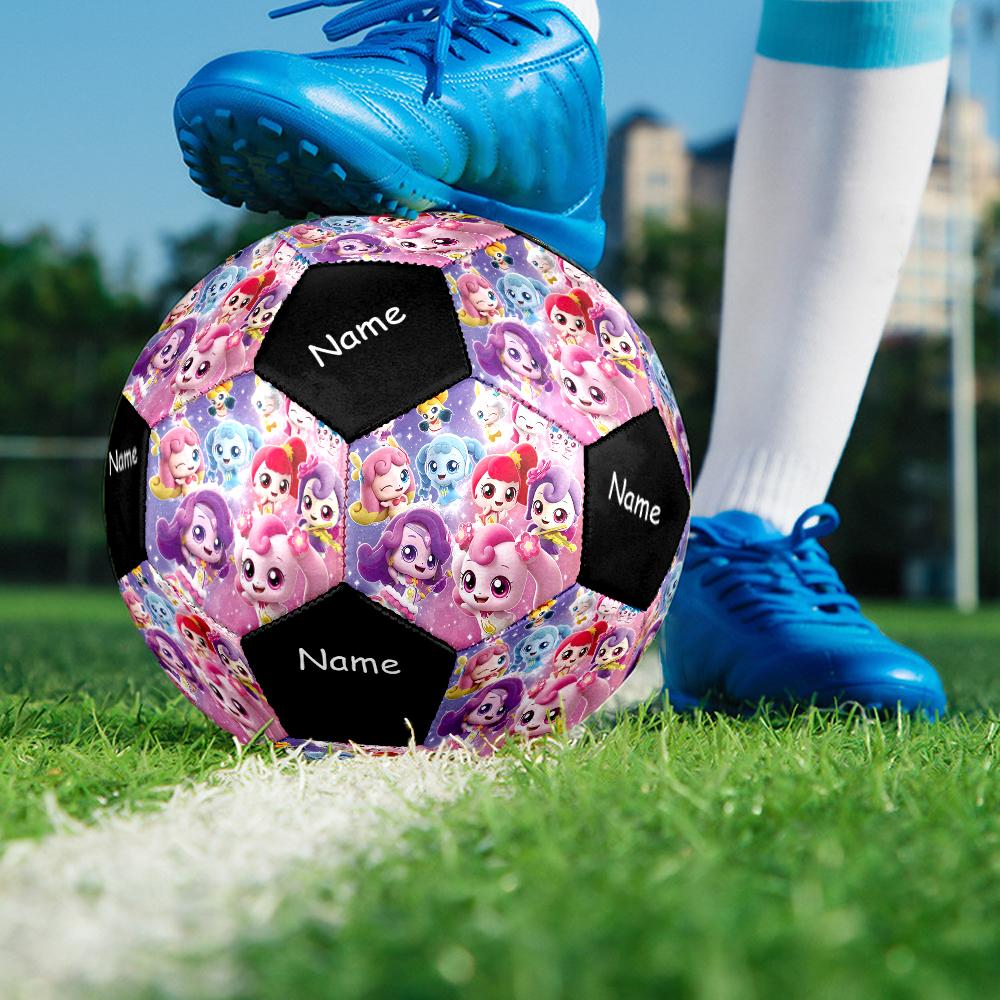 Custom Name Twinkle Catch Teenieping Theme Size 5 Soccer Ball, Suitable for Both Indoor and Outdoor Matches, a Gift Suitable for Everyone.