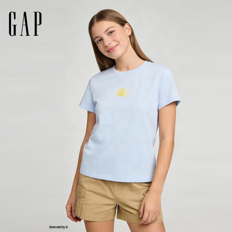 

GAP Women s Fruit Print Cotton Crew Neck Short Sleeve T-Shirt 155/80A