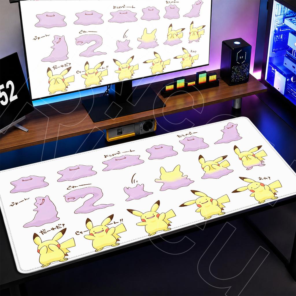Mousepad Locking Edge Rubber Desk Mat PC Accessories XXL Pokemon Ditto 90x40cm Carpet Computer Washable Office Game Keyboard Rug