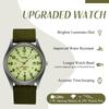 Men's Antique-Style Calendar Watch, Waterproof: Luminous Analog Display, Simple and Stylish Sports Watch, 1224 Quartz Movement, Nylon Strap, Green,