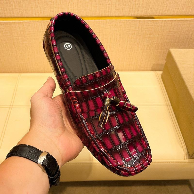 Pacecraft Shoes Men's Driving Loafers, Soft Microfiber Leather with Metal Decoration, Breathable & Comfortable, 4 Colors, Sizes 39-48