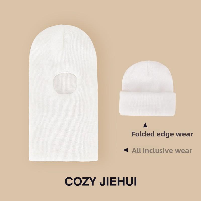 Zimowa czapka dziecięca z zintegrowanym szalikiem i aksamitną osłoną chroniącą uszy, czapka na głowę dla chłopców i dziewcząt, dziana włóczka, kombinezon dziecięcy