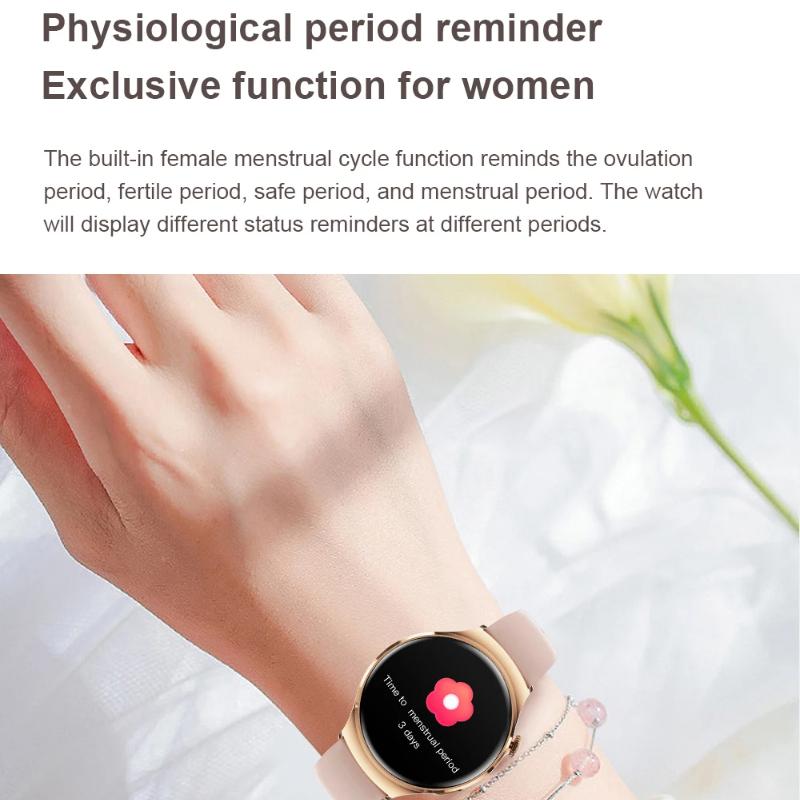 2025 Ny Dame Mote Smartklokke Kvinner AMOLED HD-skjerm GPS Puls Bluetooth-anrop Vanntett Utendørs Smartklokke for Xiaomi