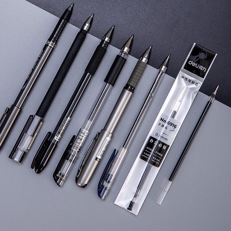 Deli 6916 0.5mm Black Bullet Tip Pen Refill