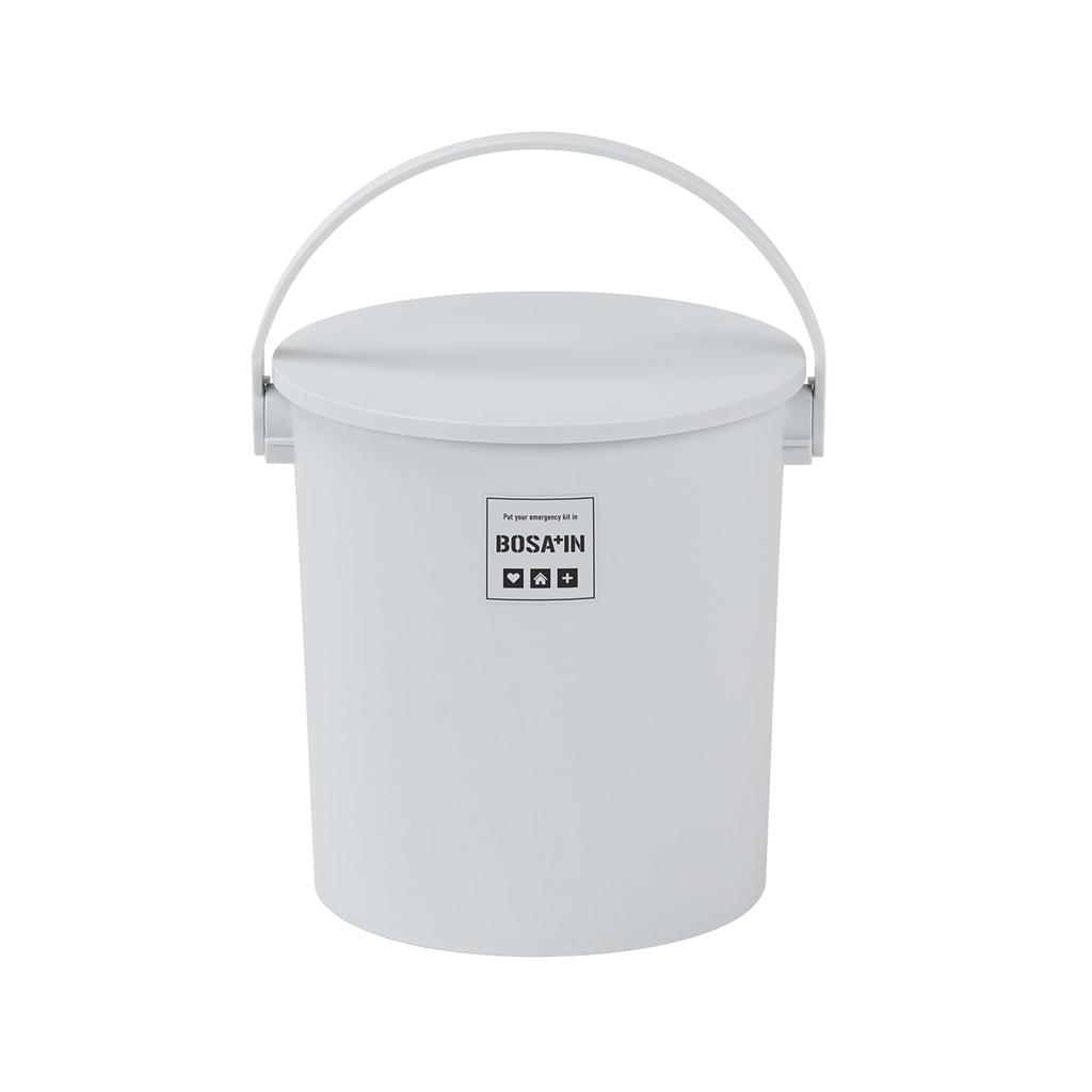 JEJ Astage BOSAIN Sit-On Bucket with Lid, Light Gray, 15L, Made In Japan, Interior Accessories, Toy Storage, Outdoor Use, Emergency Storage, 150kg