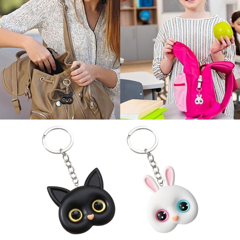 Cute Bunnies Keychain 3D Cartoon Cat Keychain Ribbt Keychain Gift Easy To Carry