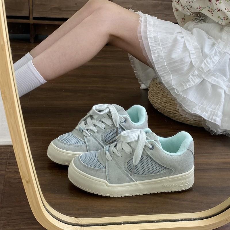 Niche Heightening Mesh Little White Shoes Women's Ins Tide Student Breathable Board Shoes 2025 Summer New Versatile Casual Shoes