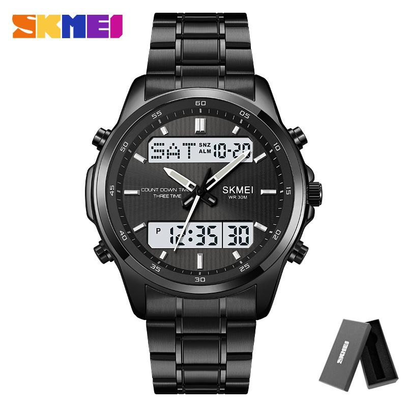 SKMEI 2049 Alarm Clock relogio masculino 3 Time Countdown Timer Digital Wristwatches Mens Back Light Sport Watch Waterproof