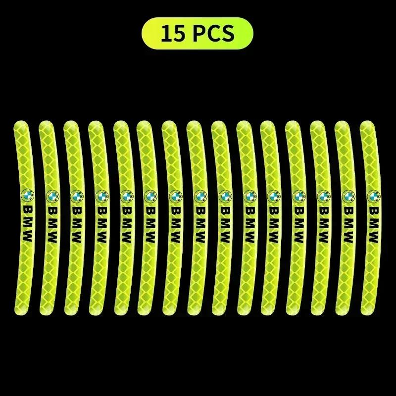 Car Bike Motorcycle Wheel Hub Reflective Stickers For BMW 13 5 Series F20 F21 F22 E87 E88 E90 E60 G30 E84 F10 F30 M X1 X3 X4 GT