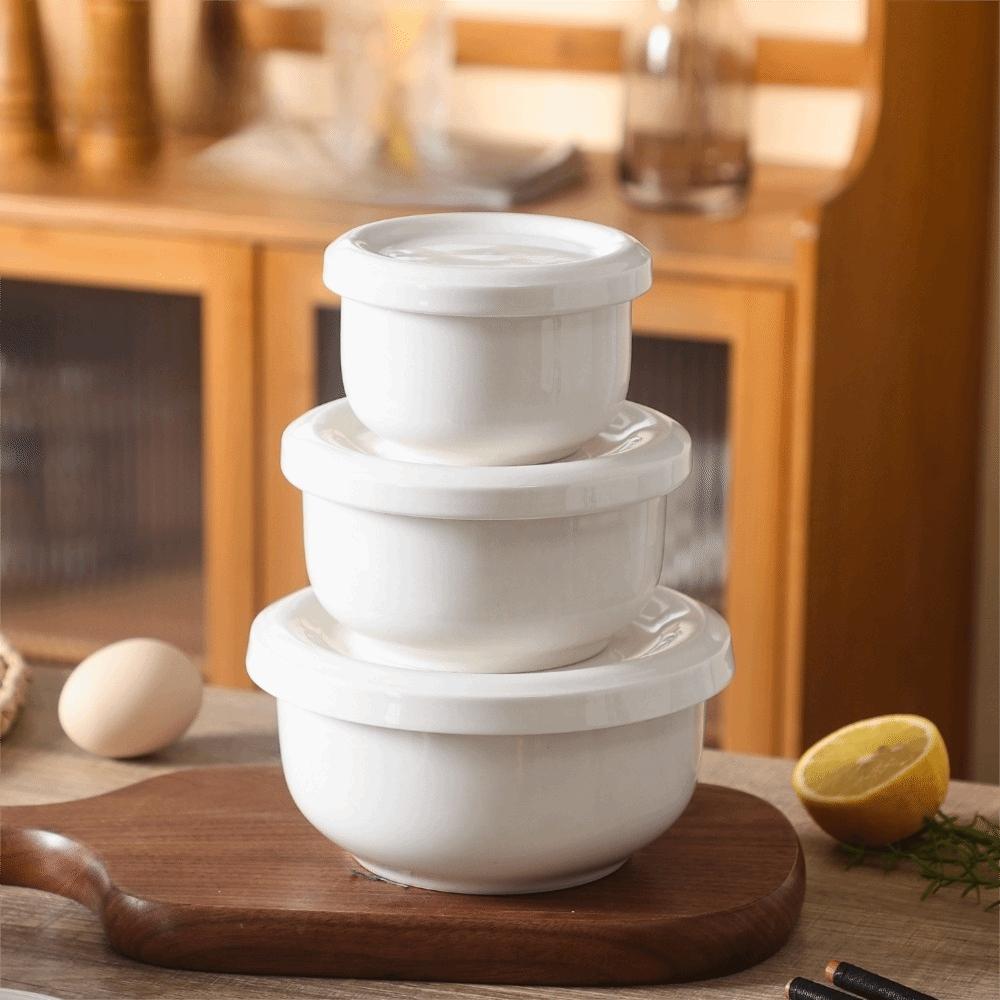 Microwave Safe Ceramic Steamed Egg Bowl Heat-resistant Soup Bowl Practical Pudding Bowl Porridge