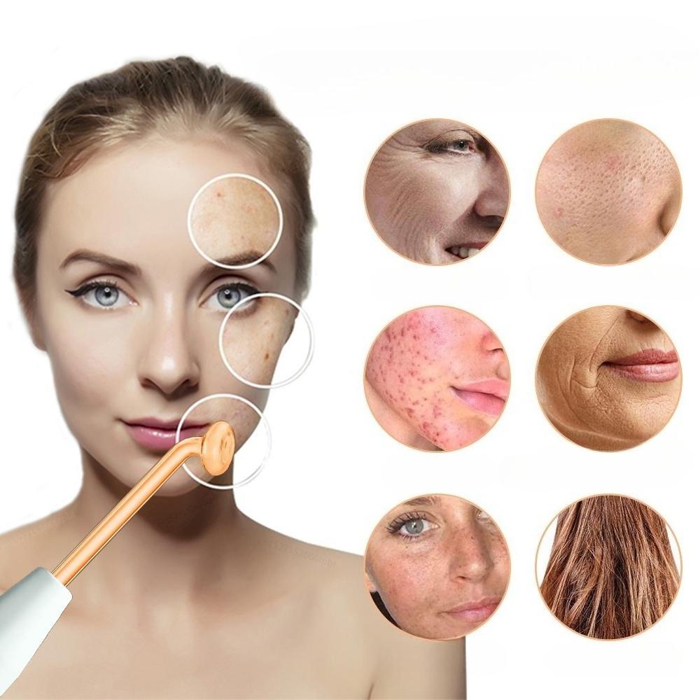 4-in-1 Portable Handheld Electric Neon Wand for Face Skin Beauty High Frequency Facial Tool for Acne Treatment