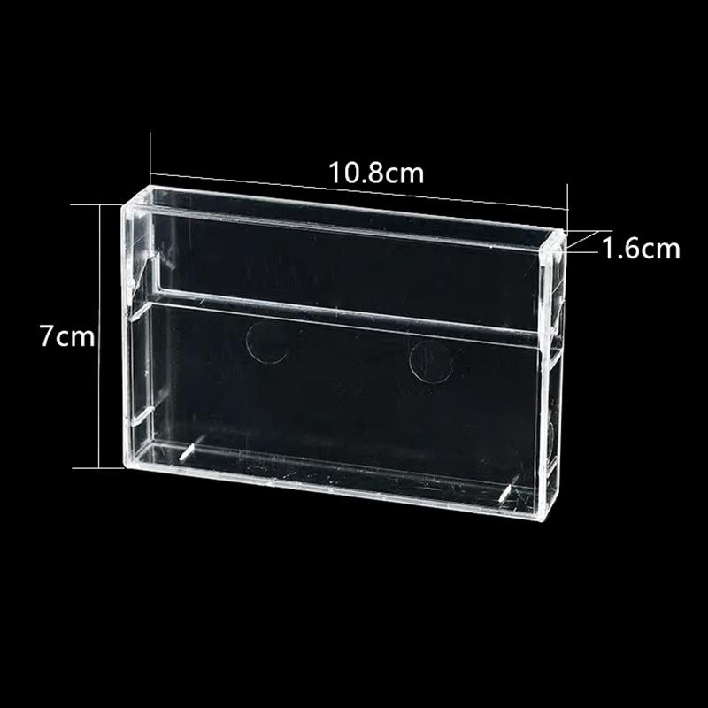 1 ks Průhledný úložný box na kazetové pásky Audio magnetický záznam Prázdné pouzdro na pásku Prachotěsný box