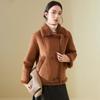 KAISER Women's Lamb Shearling Motorcycle Style Wool Coat
