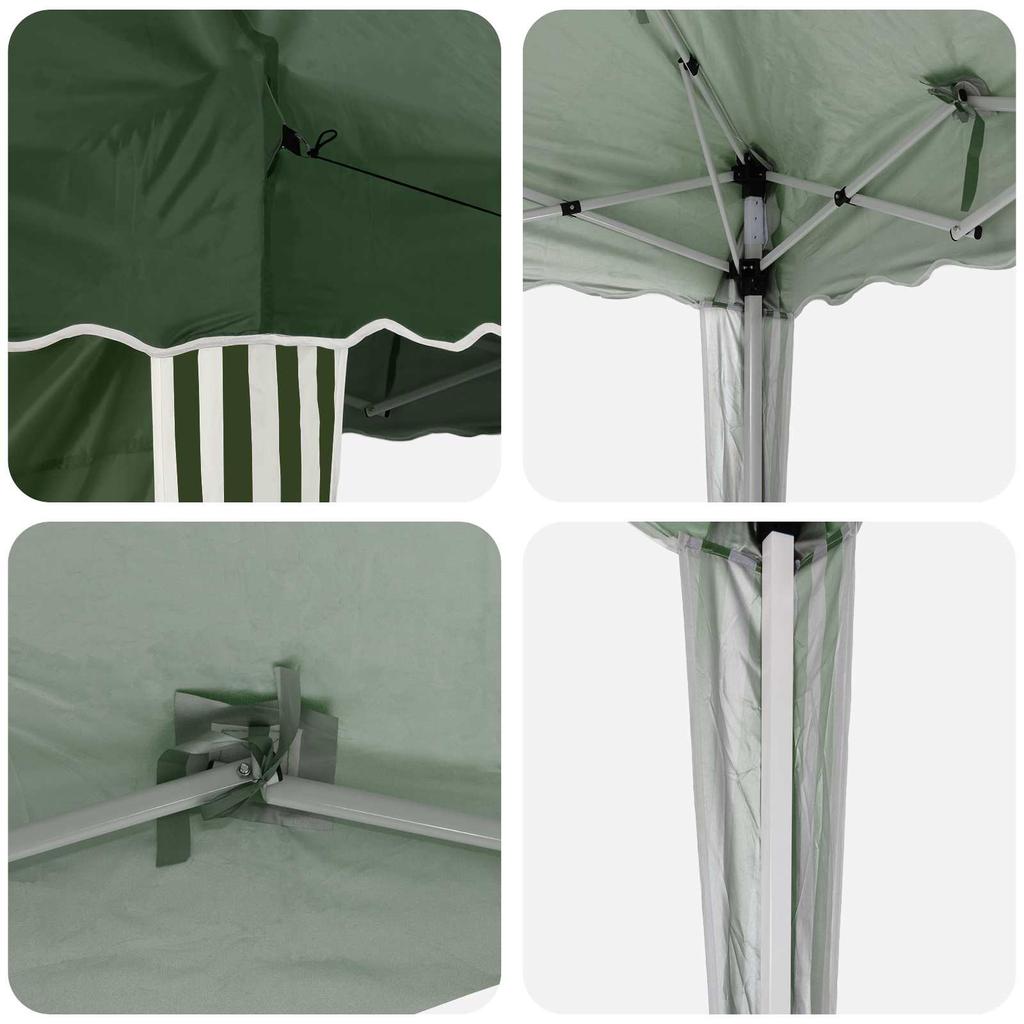 Pop Up Party Tent 288 X 288 X 245 Cm Green Oxford Fabric