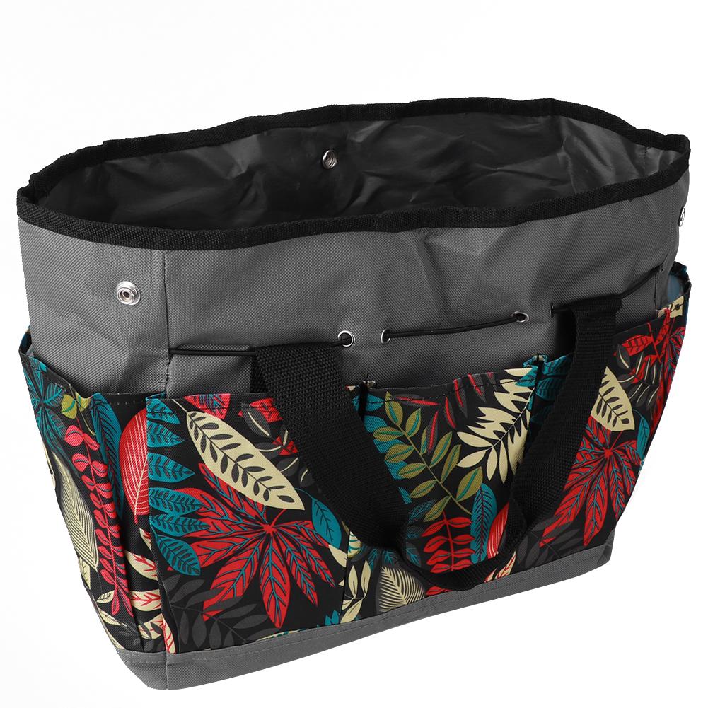 Bolsa de Ferramentas de Jardim Portátil com Combinação de Cores em Poliéster de Mão para Armazenamento ao Ar Livre Cor Cinza Flor