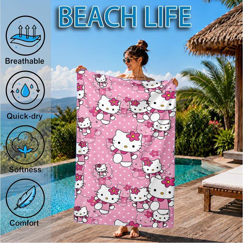 Kitty Party Beach Towel, Microfiber Beach Towel, Perfect For Pool, Beach, Travel, Home Decor Beach Party Fan Gifts