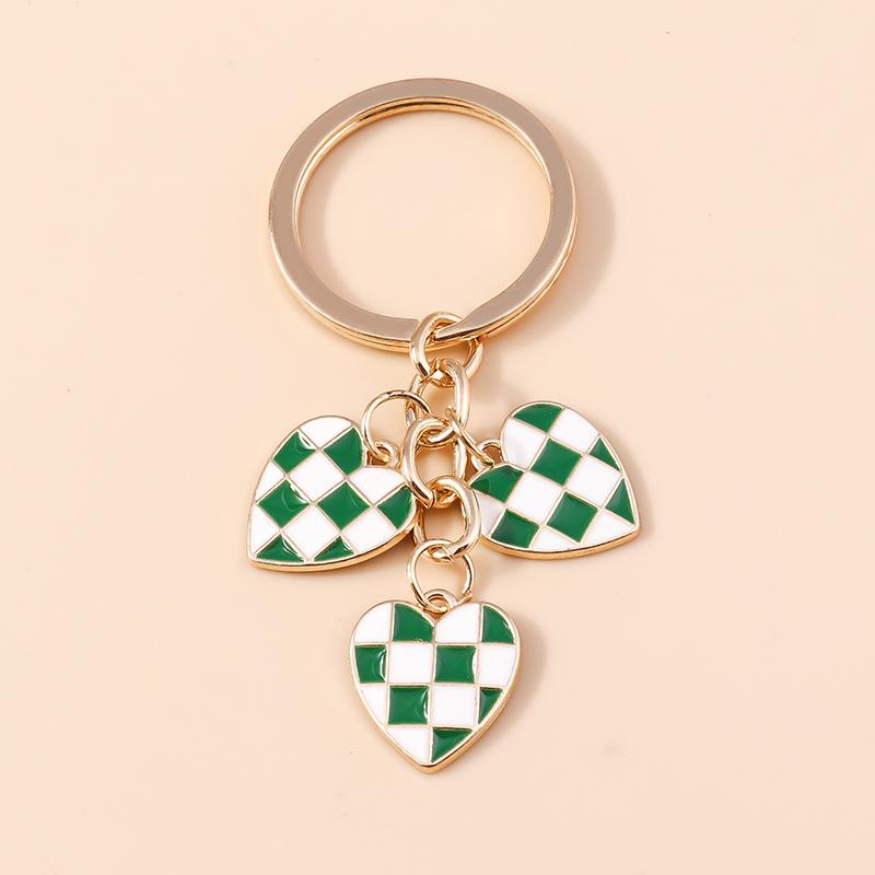 Pretty Enamel Love Heart Keychain Cherry Keyring for Women Men Car Key Holder Handbag Pendants Accessories DIY Jewelry Gift