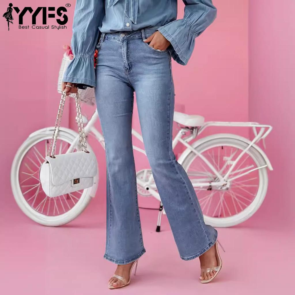 YYFS Damenmode Denim Casual High Waist Hose Hosen & Capris Freizeithosen