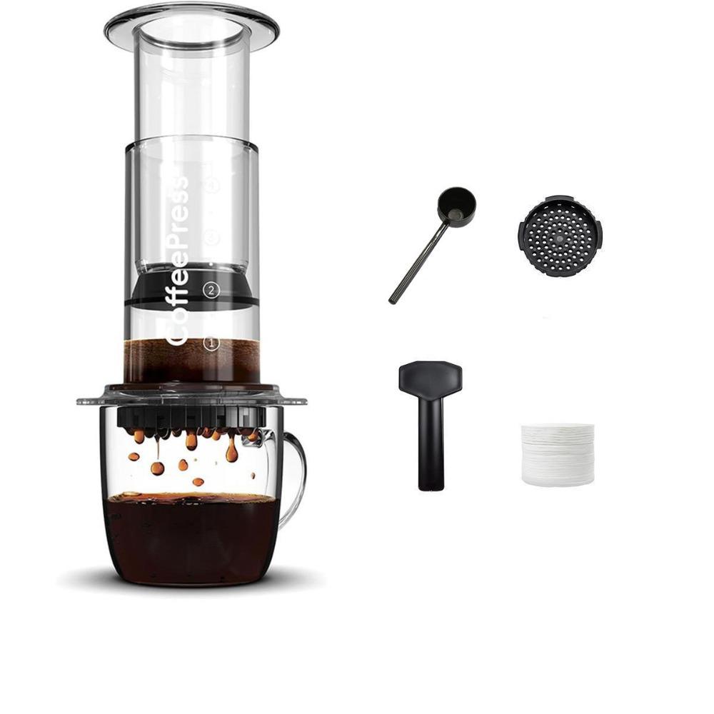 French Style Press Coffee Pot Portable Hand Pour Coffee Maker Coffee Machine Coffee Kettle  Camping
