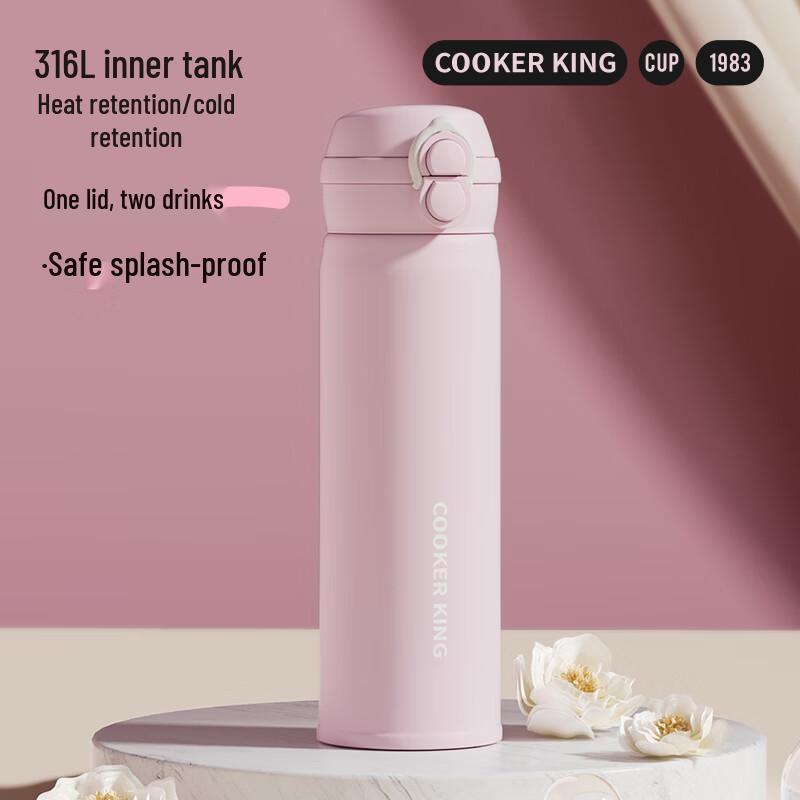 COOKER KING 316L Stainless Steel Insulated Dual-Drink Straw Mug
