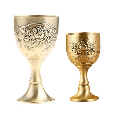 Handmade Zinc Alloy Wine Glass Water Goblet Retro Wine Cup Champagne Cups