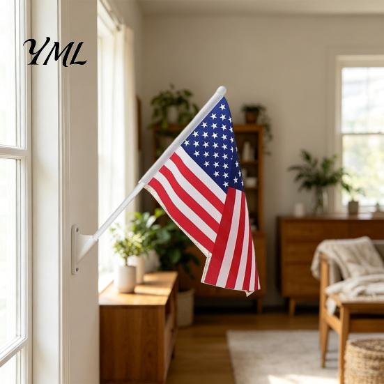 Weatherproof Flag Holder Mini Stick with Screws, Wall Mount Pole Small Holder, Display Bracket for Classrooms Offices Shops Flagpole Mounting Hardware
