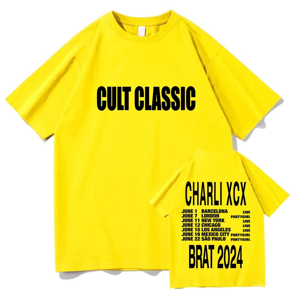 

Cult Classic Charli XCX Brat Tour 2026 T-shirt Fashion Men s Aesthetic Retro T-shirt Neutral High Quality Retro T-shirt XXXL коричневий