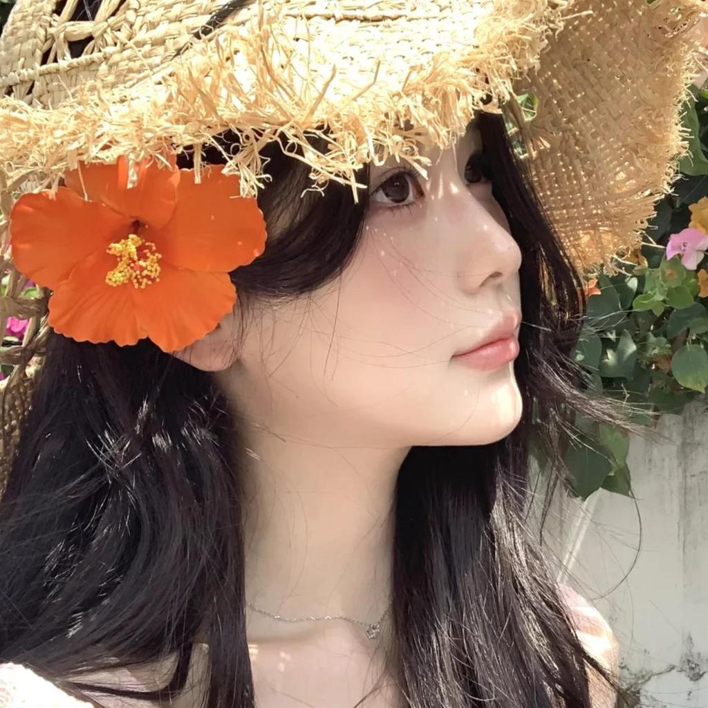 Seaside Sunset Hibiscus Hair Clip - Orange-Red Flower Side Accessory