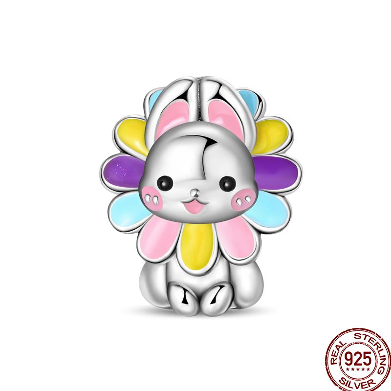 Spring Butterfly Collection Copper Sunflower Bear Butterfly Colorful Beads Suitable Fit 3Mm Original Bracelet