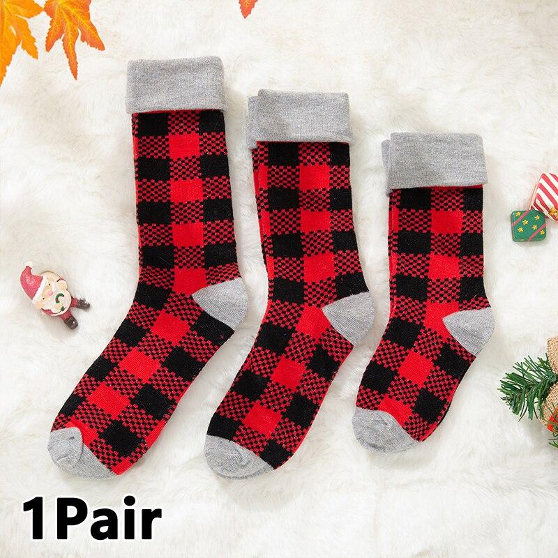 Christmas Socks For Dad Mom Daughter Son Matching Clothes Outfits Christmas Adult Baby Kids Elk Cartoon Pattern Jacquard Socks