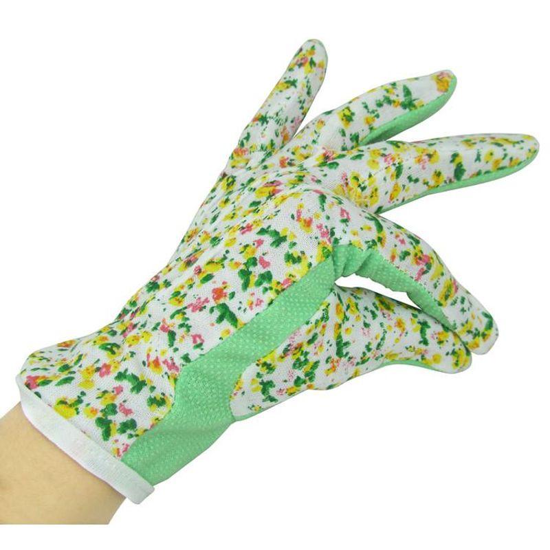 

Перчатки из чистого хлопка с противоскользящими точками, женские, для вождения, садоводства, защиты от солнца, из хлопка в рубчик, цветные Green One size