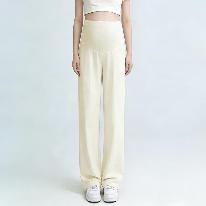 Maternity Wide-Leg Ice Silk Pants: Summer Casual Loose Fit for Pregnant Women XXXL абрикосовый