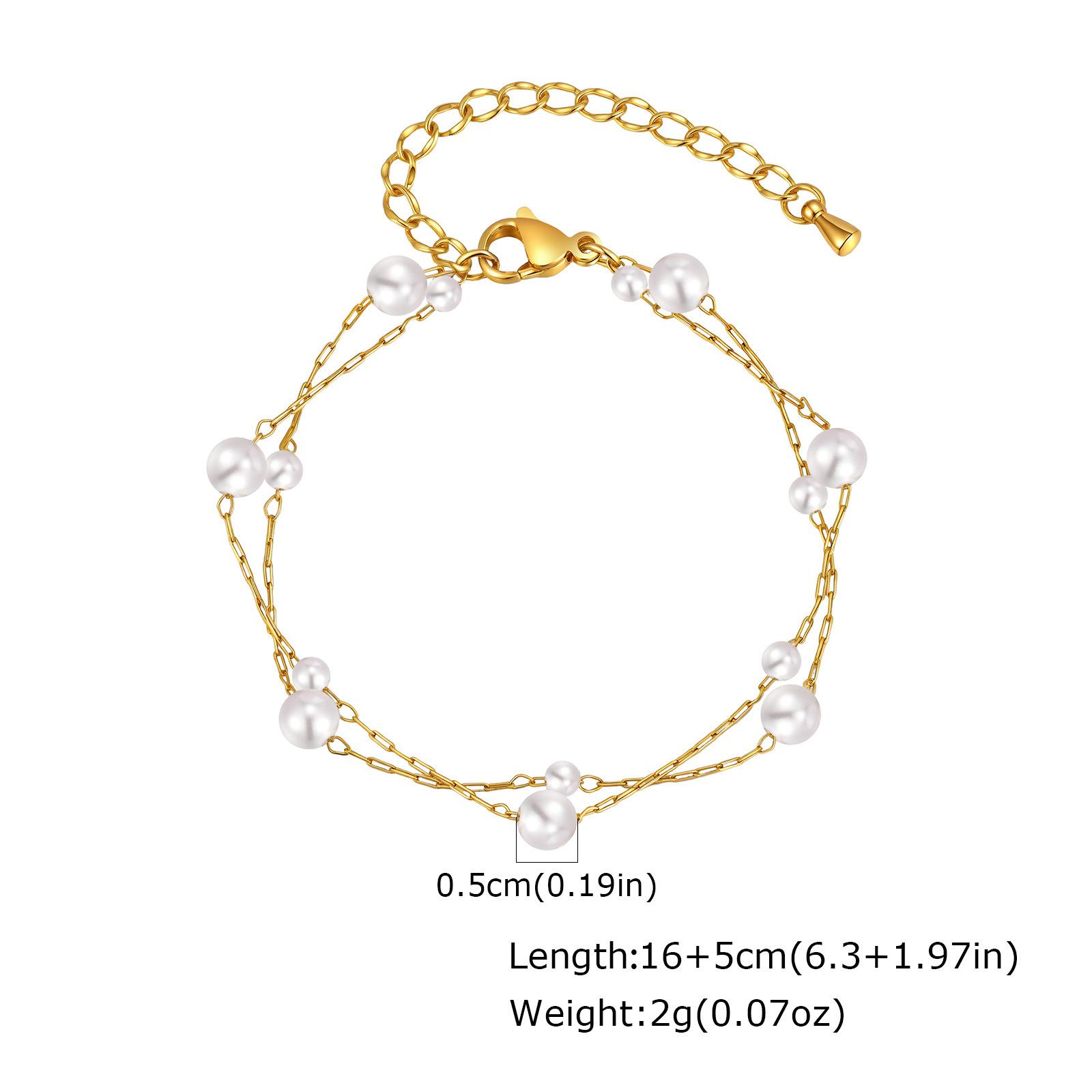 Wind Exquisite Women S Stainless Steel Multi-Style Double-Layer Chain Bracelet Stackable Jewelry Br-2522