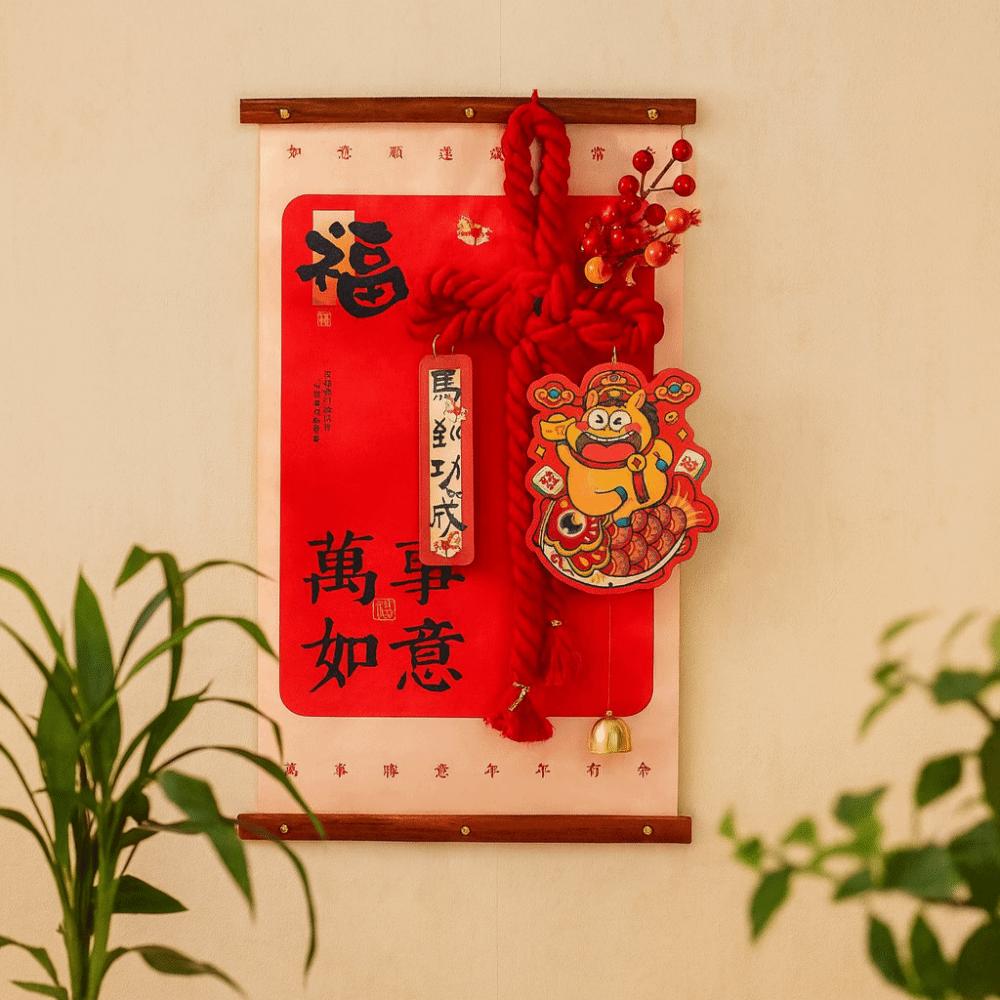 Neujahrsdekoration im chinesischen Stil Traditionelle Pferdejahr Hängeornamente Heimdekoration