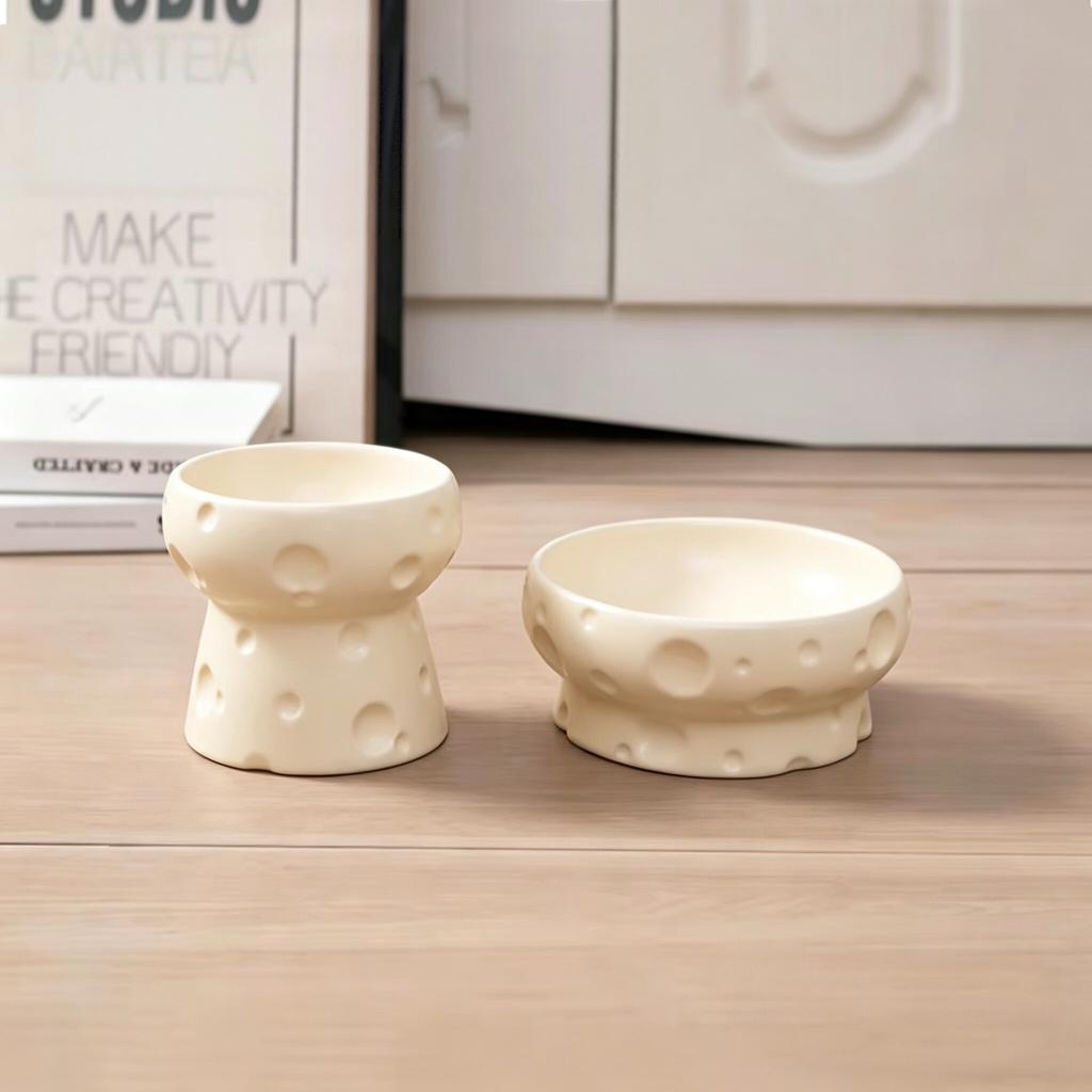 Pet Ceramic Bowl - Nordic High-Legged Ceramic Cat Food Bowl - Snack Tray - Specifically Designed for Kittens and Puppies