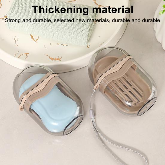 Cestovní pouzdro na mýdlo Průhledný design Kompaktní Přenosné Nepropustné Držák na mýdlo s víkem Miska na mýdlo s odtokovou vaničkou