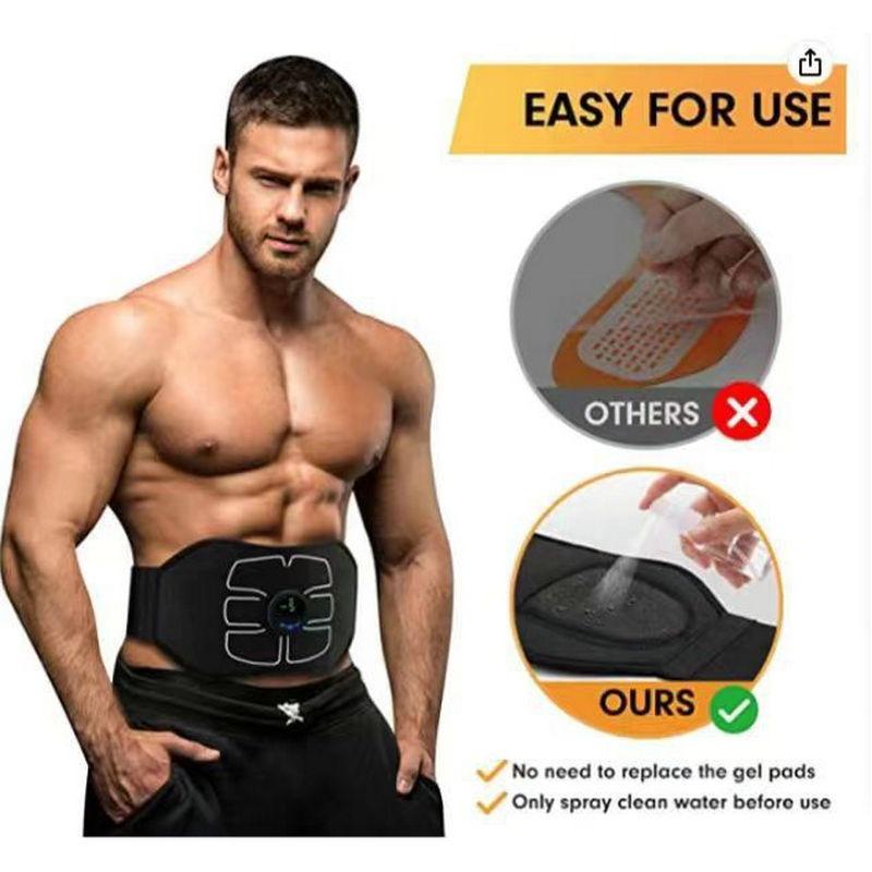 Portable Muscle Stimulator Belt for Abdomen Toning USB Rechargeable Home Fitness Body Massager