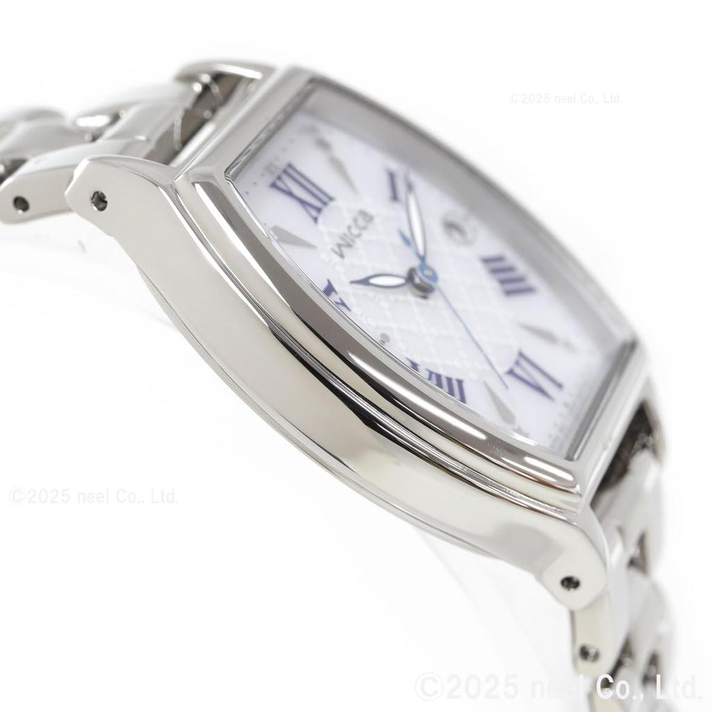 CITIZEN Wicca Watch Tech Tonneau Second (Solar Radio-Controlled/Waterproof) KS4-014-11, Shape, Silver/White, Women's, Analog, Business, Simple, Gift,